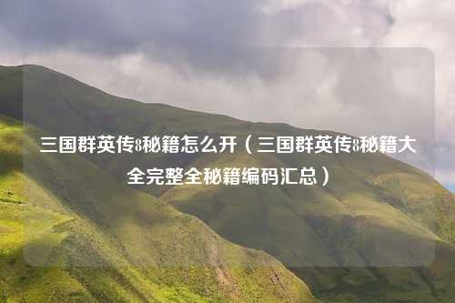 三国群英传8秘籍怎么开(三国群英传8秘籍大全完整全秘籍编码汇总)