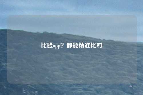 比脸app?都能精准比对