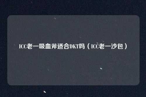 ICC老一吸血斧适合DKT吗（ICC老一沙包）