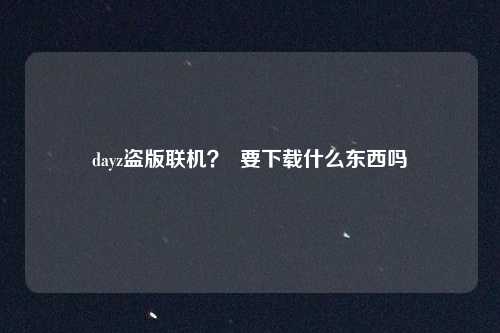 dayz盗版联机? 要下载什么东西吗