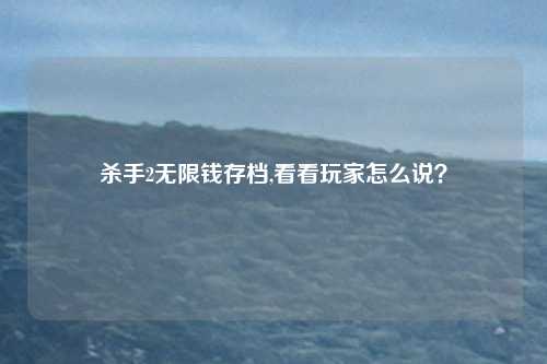 杀手2无限钱存档,看看玩家怎么说？