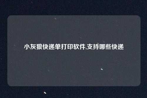 小灰狼快递单打印软件,支持哪些快递