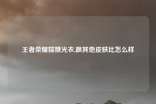王者荣耀嫦娥光衣,跟其他皮肤比怎么样
