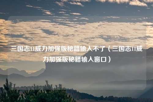 三国志11威力加强版秘籍输入不了(三国志11威力加强版秘籍输入窗口)