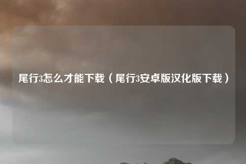 尾行3怎么才能下载（尾行3安卓版汉化版下载）