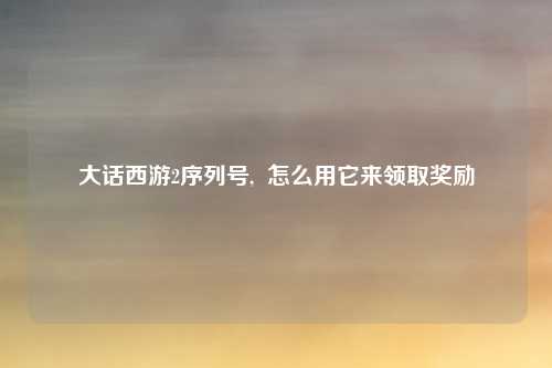 大话西游2序列号,  怎么用它来领取奖励