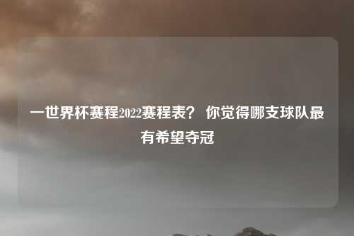 一世界杯赛程2022赛程表？ 你觉得哪支球队最有希望夺冠