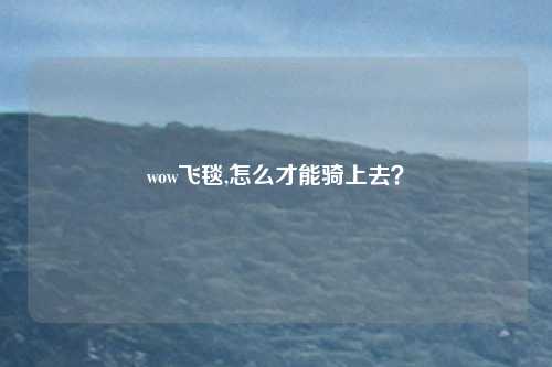 wow飞毯,怎么才能骑上去?