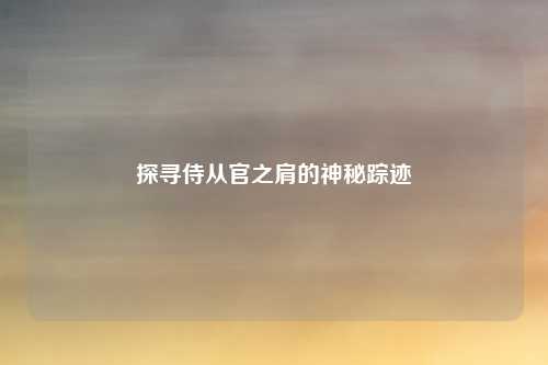 探寻侍从官之肩的神秘踪迹