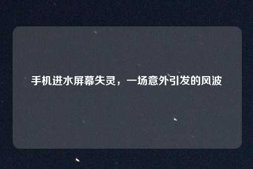 手机进水屏幕失灵,一场意外引发的风波