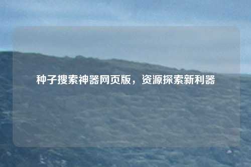 种子搜索神器网页版,资源探索新利器