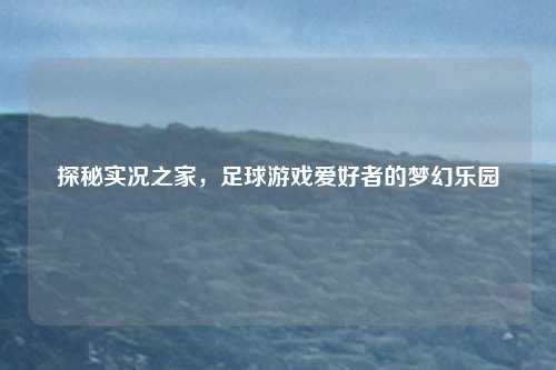 探秘实况之家,足球游戏爱好者的梦幻乐园