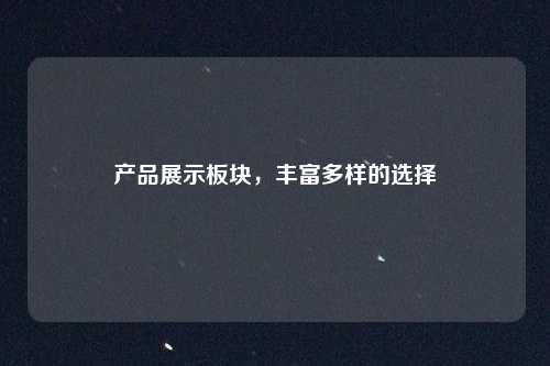 产品展示板块,丰富多样的选择