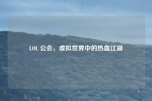 LOL 公会，虚拟世界中的热血江湖