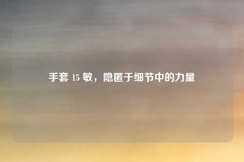 手套 15 敏，隐匿于细节中的力量