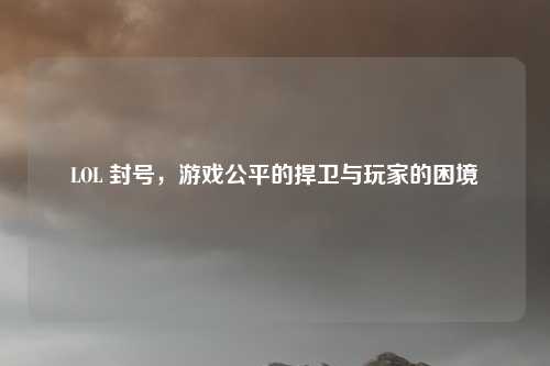 LOL 封号，游戏公平的捍卫与玩家的困境