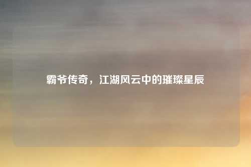 霸爷传奇，江湖风云中的璀璨星辰