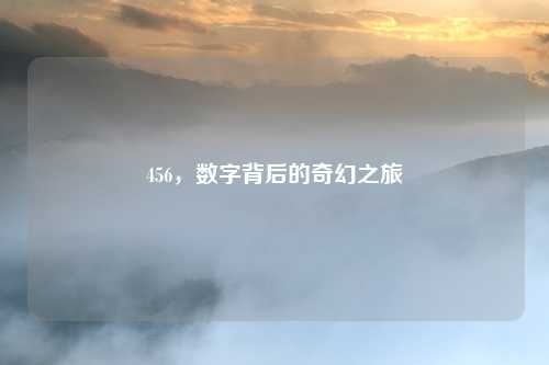 456，数字背后的奇幻之旅