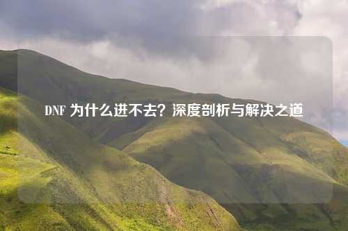 DNF 为什么进不去？深度剖析与解决之道