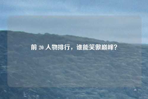 前 20 人物排行,谁能笑傲巅峰?