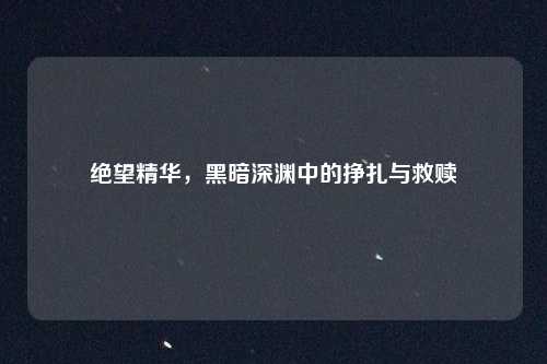 绝望精华，黑暗深渊中的挣扎与救赎
