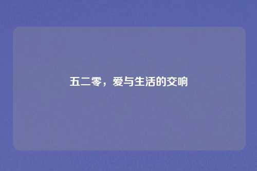 五二零,爱与生活的交响