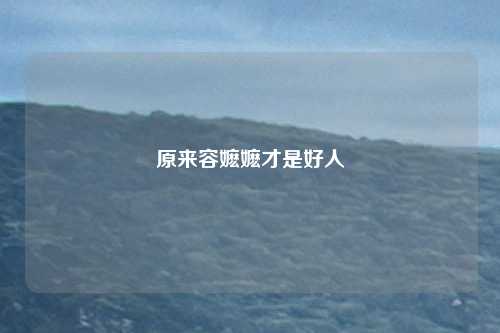 原来容嬷嬷才是好人