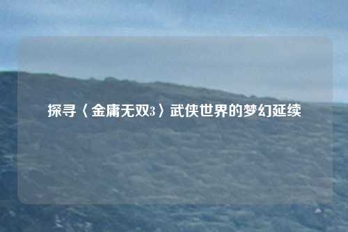 探寻〈金庸无双3〉武侠世界的梦幻延续