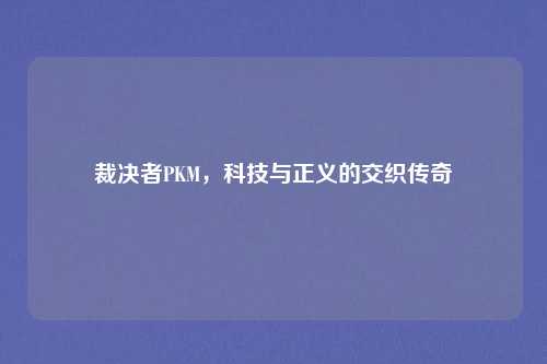 裁决者PKM,科技与正义的交织传奇