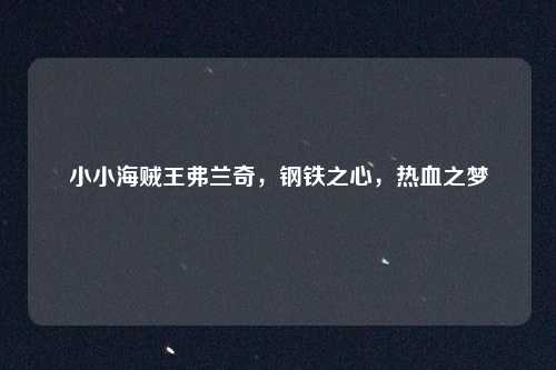 小小海贼王弗兰奇，钢铁之心，热血之梦