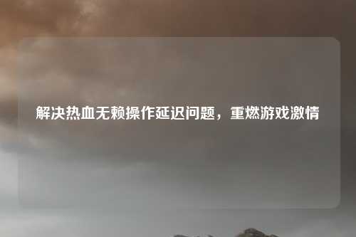 解决热血无赖操作延迟问题，重燃游戏激情