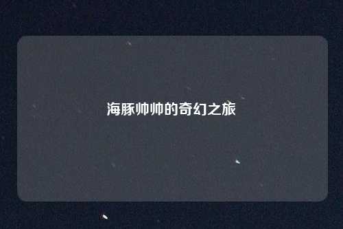 海豚帅帅的奇幻之旅