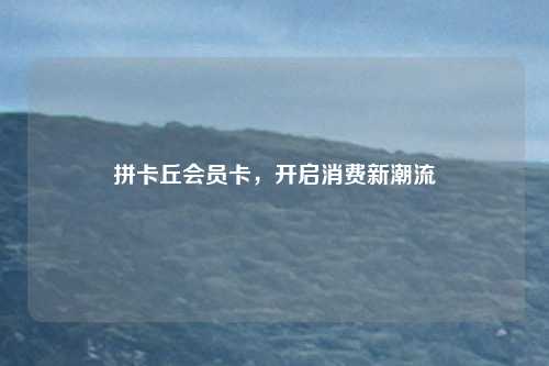 拼卡丘会员卡，开启消费新潮流
