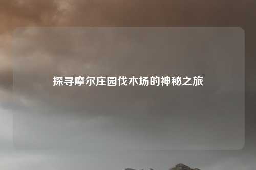 探寻摩尔庄园伐木场的神秘之旅