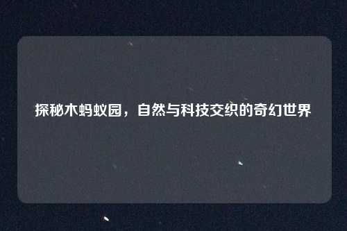 探秘木蚂蚁园，自然与科技交织的奇幻世界