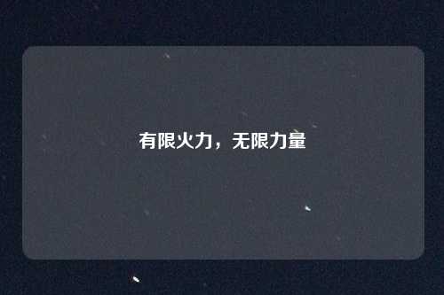 有限火力，无限力量