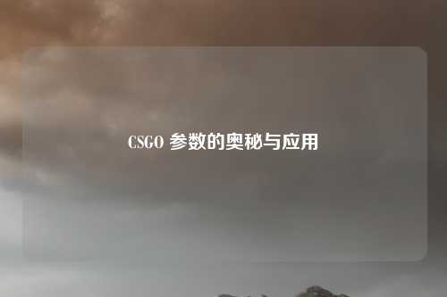 CSGO 参数的奥秘与应用