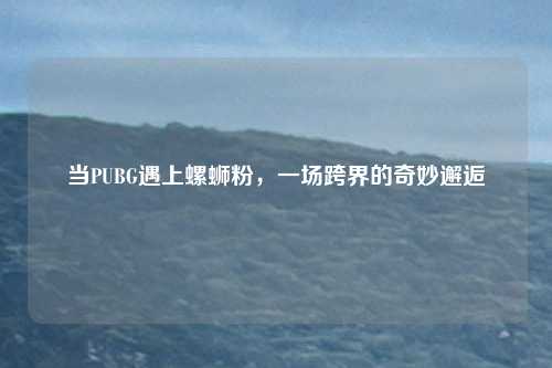 当PUBG遇上螺蛳粉,一场跨界的奇妙邂逅