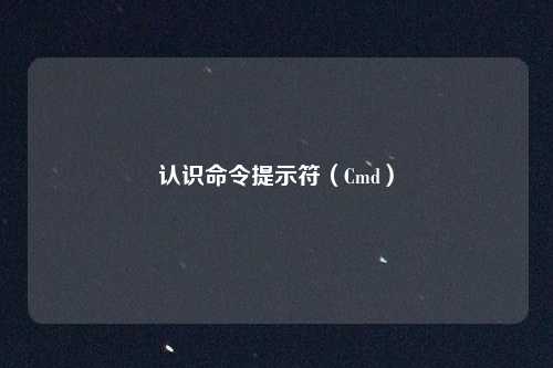 认识命令提示符(Cmd)