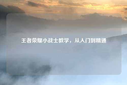 王者荣耀小战士教学,从入门到精通