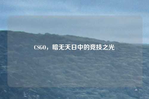 CSGO，暗无天日中的竞技之光