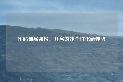 PUBG饰品装扮，开启游戏个性化新体验